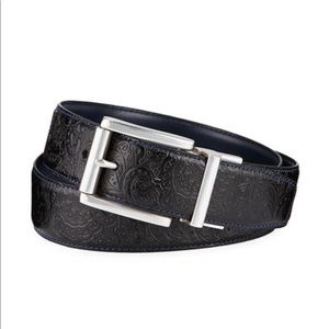 Men’s Newberry embossed Paisley leather belt